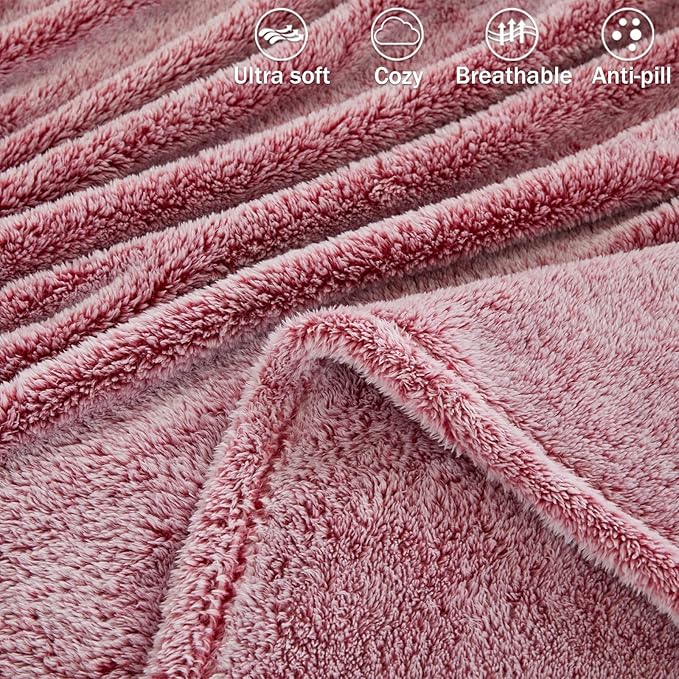 Exclusivo Mezcla Plush Fuzzy Fleece Throw Blanket Extra Large, Super Soft - Image 2