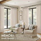 MIULEE Pinch Pleated Thick Linen Curtains 90 Inches Long 2 Panels - Image 2