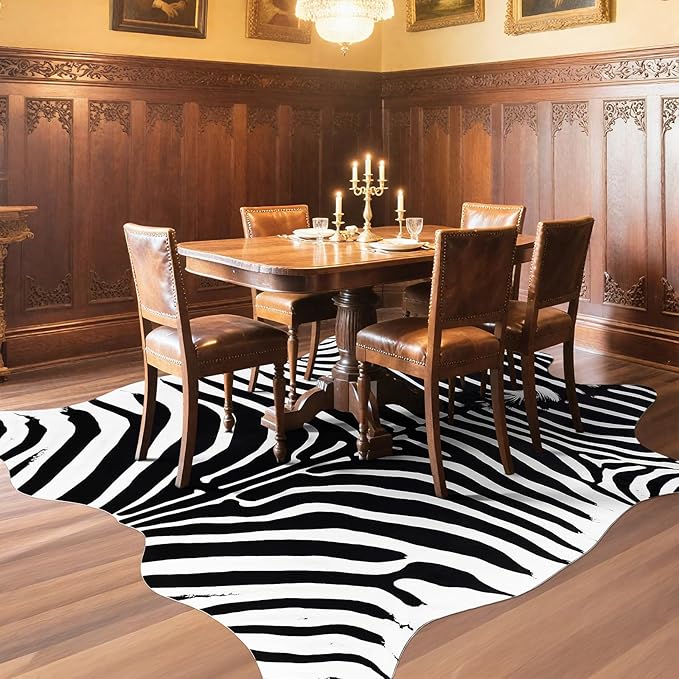 AROGAN Premium Faux Zebra Hide Rug 6.2 x 7 Feet, Sturdy and Large Size Zebra - Image 7
