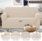 U-NICE HOME Oversized Stretch Loveseat Couch Cover Sofa Covers Washable Sofa - Image 5