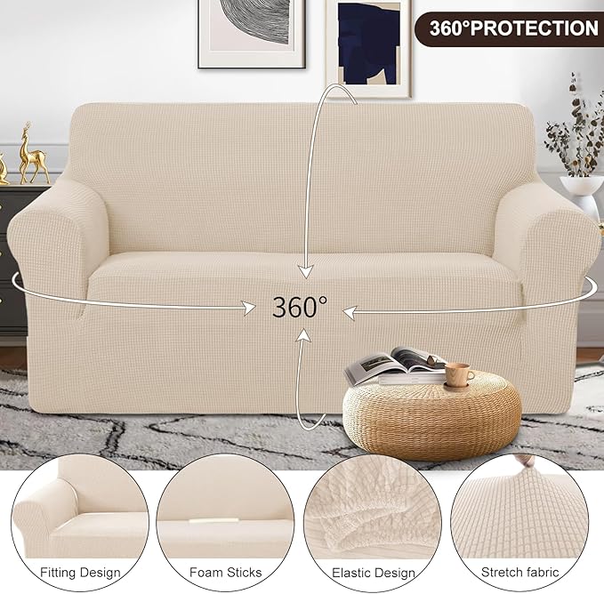 U-NICE HOME Oversized Stretch Loveseat Couch Cover Sofa Covers Washable Sofa - Image 5