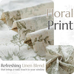 jinchan Pinch Pleated Curtains Floral Linen Blend Curtains - Image 6