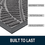 Colorxy Waterproof Doormat, Sturdy Natural Rubber Front Door Mats, Non Slip Low - Image 3