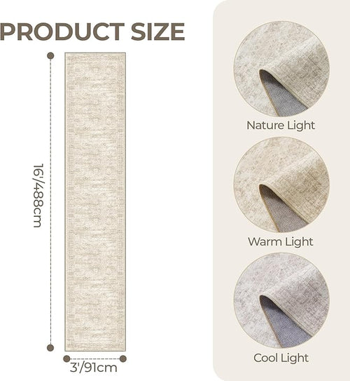 3x16 Washable Runner Rug for Hallway, Non-Slip Long Hallway Runner for Entryway - Image 2
