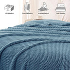 Whale Flotilla Queen Size Fuzzy Fleece Blanket, Fluffy Warm Soft Jacquard Bed - Image 8
