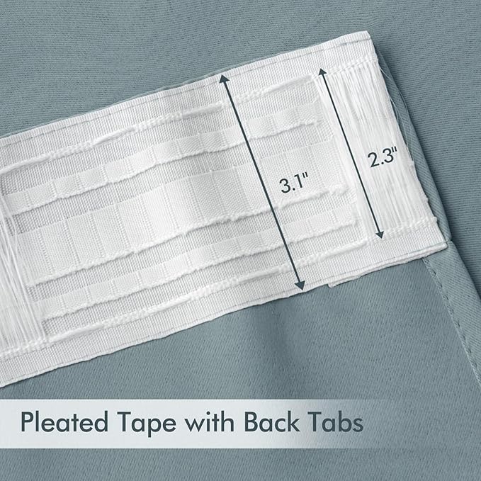 MIULEE Slate Blue Back Tab Blackout Curtains 84 Inch Length 2 Panels Set - Image 4
