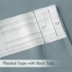 MIULEE Slate Blue Back Tab Blackout Curtains 102 Inch Long 2 Panels Set - Image 4