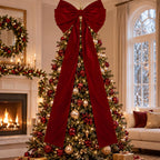 Knitgrip 1 Pack Extra Large Christmas Bow 27 x 78 Inch Burgundy Velvet