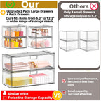 caktraie 6-Pack Acrylic Stackable Storage Drawers for Vanity, Desk, Bath