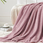 BEDELITE Fleece Throw Blanket for Couch – 3D Ribbed Jacquard Soft and Warm by BEDELITE