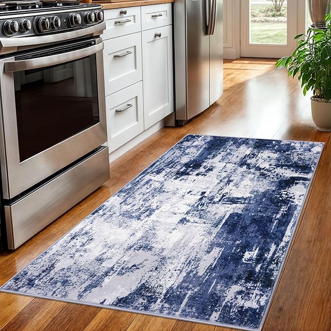 KOZYFLY Modern Abstract 3x5 Area Rug Washable Bedroom Rug Throw Entry Mat - Image 2