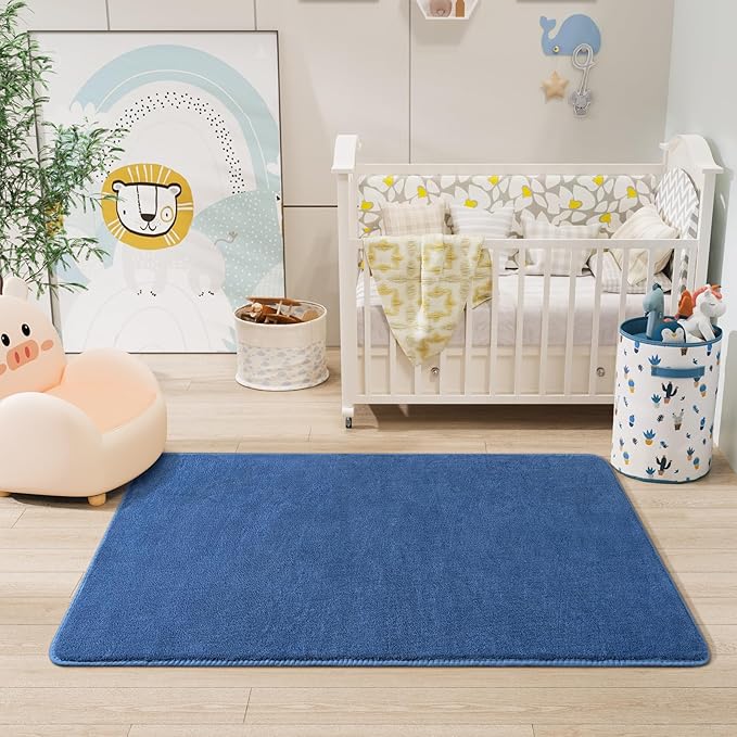 Amearea Modern Washable Runner Rugs, 2x4 Feet Blue Bedroom Runner, Small Area - Image 6