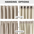 MIULEE 100% Blackout Linen Curtains - Image 5