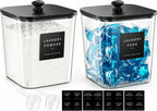 3+1 Pack Bamboo Laundry Pods Container, Clear Laundry Room Organization Containers,Large Laundry Detergent Powder Storage Containers Lids & Labels, Acrylic Laundry Pods Holder for Scent Booster