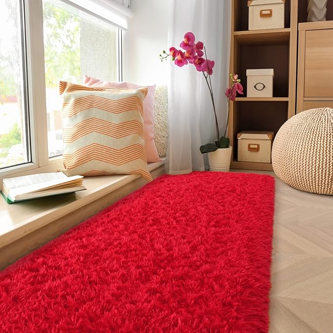 Amearea Shag Fluffy Runner Rug for Bedroom Girls Living Room, 2x6 Feet Extra - Image 7