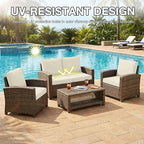 hyha 4Pcs Patio Cushion Covers, Stretch Outdoor Couch Cushion Covers Replacement - Image 6