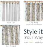jinchan Floral Curtains Lined Linen Blend Curtain - Image 4