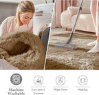 OLANLY Taupe Round Rugs for Bedroom - Image 3