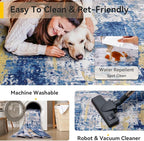 Washable Area Rugs 9'x12' Non-Slip Modern Abstract Soft - Image 3