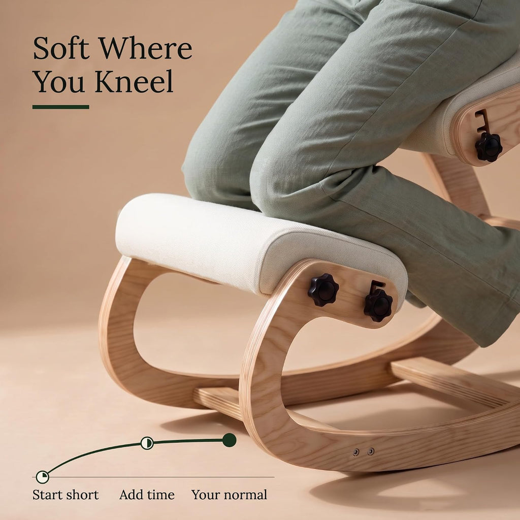 NYPOT Ergonomic Kneeling Chair with Adjustable Seats - Knee Chair for Posture Correction & Kneel Rocking Stool for Desk - Back Pain Relief for Home and Office, Supports 250 pounds - 5 Years Warranty