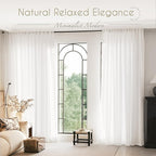 White Curtains 102 inches Long 2 Panels Back Tab Light Filtering Cotton - Image 6