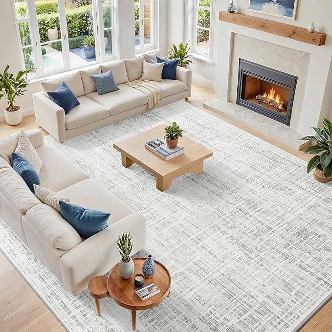 10x12 Area Rugs Washable Rug: Anti-Skid Abstract Modern Living Room Rug Soft by Crority