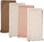 HEAVYWOOD Bathroom Hand Towel Turkish Cotton Face Towel 14X30 Absorbent Soft Face Kitchen Towel Decorative Set Boho Farmhouse Bathroom Decor (Beige, Pink, Coffee, Blue)