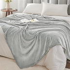 BEDELITE Fleece Blanket Light Grey Throw Blankets - Image 5