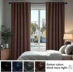 Deconovo Blackout Curtains, Thermal Insulated, W52 x L108 2 Panels, Back Tab - Image 4