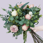 Winlyn 20 Pcs Mixed Artificial Oval Eucalyptus Leaves Bulk with White Seeds Stems and Spray for Vase Floral Wreath Bouquets Wedding Greenery Decoration