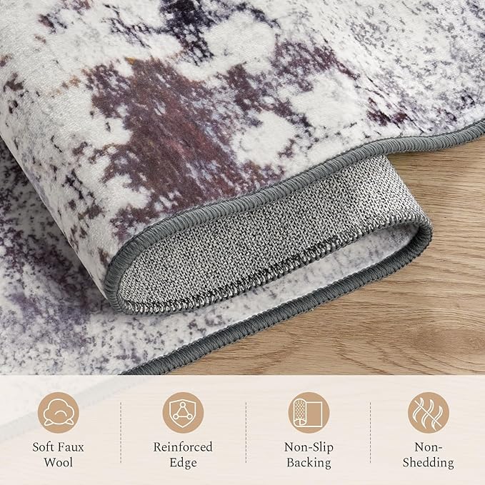 Rugflix 9x12 Area Rugs for Living Room, Washable Large Rug Stain-Resistant Low - Image 7