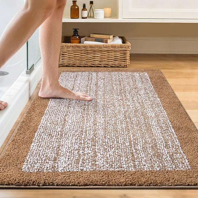 48x32 Large Bathroom Rugs Washable Non Slip, Coffee Bath Mat - Image 2
