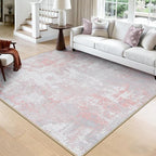 Washable Area Rugs Square 8ft Non-Slip Modern Abstract Soft by RELEANY