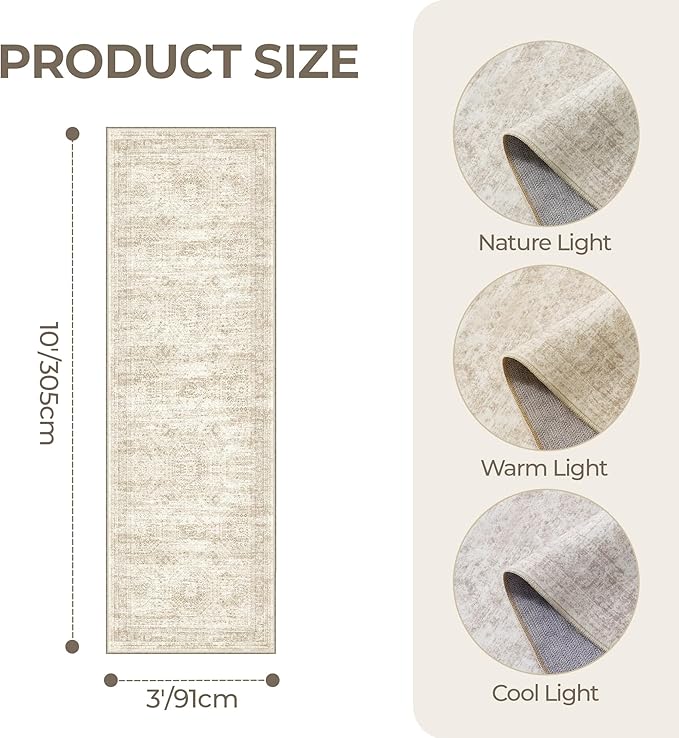 3x10 Runner Rug Non Slip Washable - Image 2