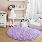 Amdrebio Light Purple Circle Round Rugs 4Ft - Image 2