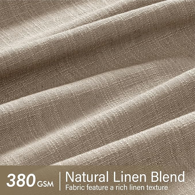 MIULEE Pinch Pleated Thick Linen Curtains 108 Inches Length 2 Panels - Image 4