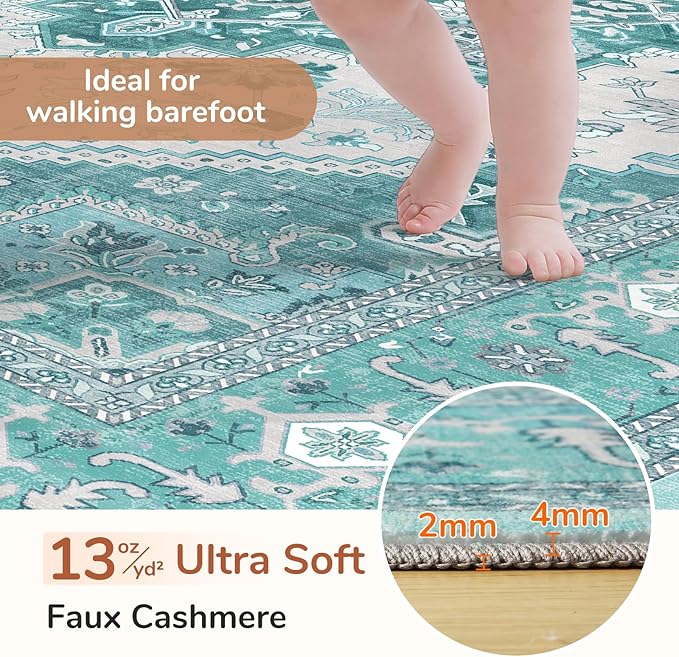 OPPODREAM Soft Area Rugs 4x6, Low-Pile Washable Rugs 4x6 - Image 2