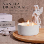 Viyffo 20oz Large White Fall Scented Candle for Women - Vanilla Dreamscape, 3 Wick Non Toxic Soy Candle, Matte Ceramic Jar, Luxury Home Fragrance, Elegant Room Decor & Premium Gift