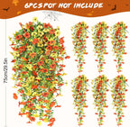 Artificial Fall Flowers for Outdoors UV Resistant Orange Fake Mums Decor