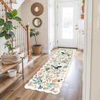 2x6 Washable Hallway Runner Rug: Floral Kitchen Rugs - Image 3
