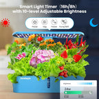 Sainlogic Hydroponics Growing System, 12-Pod Indoor Herb Garden with 24W LED Grow Light, WiFi App Control, Adjustable Height, Quiet Pump & Auto Timer for Herbs and Vegetables