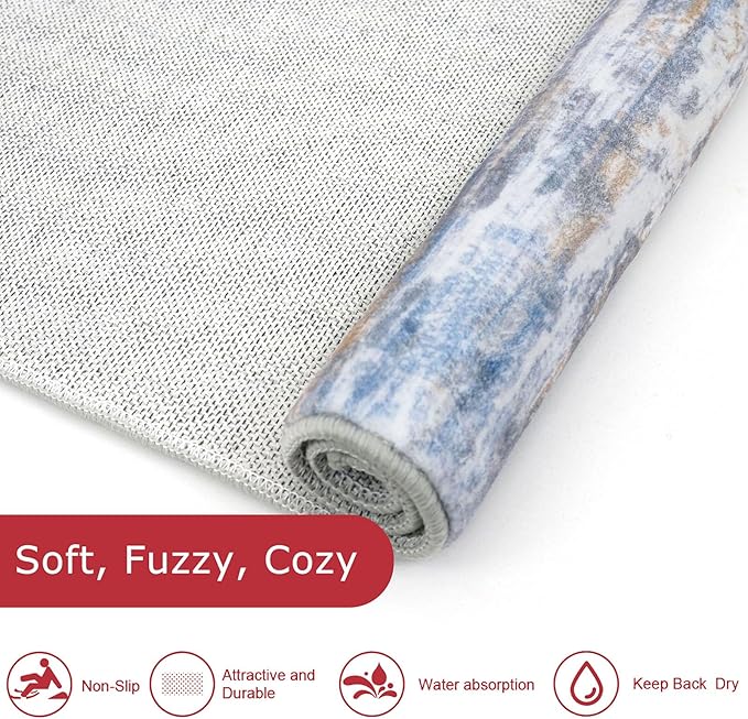 KOZYFLY Kitchen Runner Rug for Hallway Non-Slip Modern Abstract Runner Rug 2x5 - Image 6