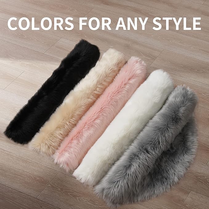 Small Faux Fur Rug, 2x4 ft Ultra Soft Sheepskin Rugs Chair Sofa Cover Seat Pad - Image 9