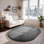 Ophanie 4x6 Oval Grey Rugs for Bedroom Living Room, Fluffy Fuzzy Furry Carpet - Image 6
