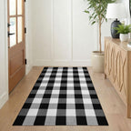 KILOCOCO Buffalo Plaid Checkered Rug 3x5 ft Black White Front Door Rug