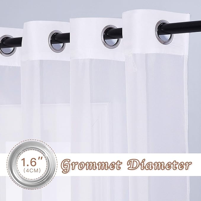 NICETOWN Sheer Curtains Extra Long and Wide W70 x L108 - Image 2