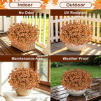 Artificial Fall Flowers for Outdoors, 24 PCS UV Resistant Faux Daisy Mums