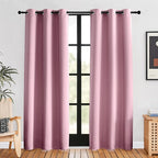 NICETOWN Blackout Curtains for Bedroom, Rouge Pink, 42 W by 80 L, Thermal by NICETOWN