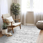 4x5 Washable Entryway Area Rug: Modern Moroccan Runner Rugs Indoor Soft Non - Image 9