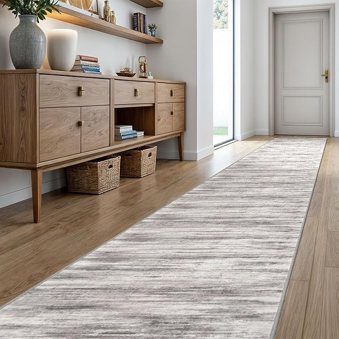 KOZYFLY Modern Abstract Washable Long Runner Rug 2.6x20 Hallway Rug Runner - Image 7